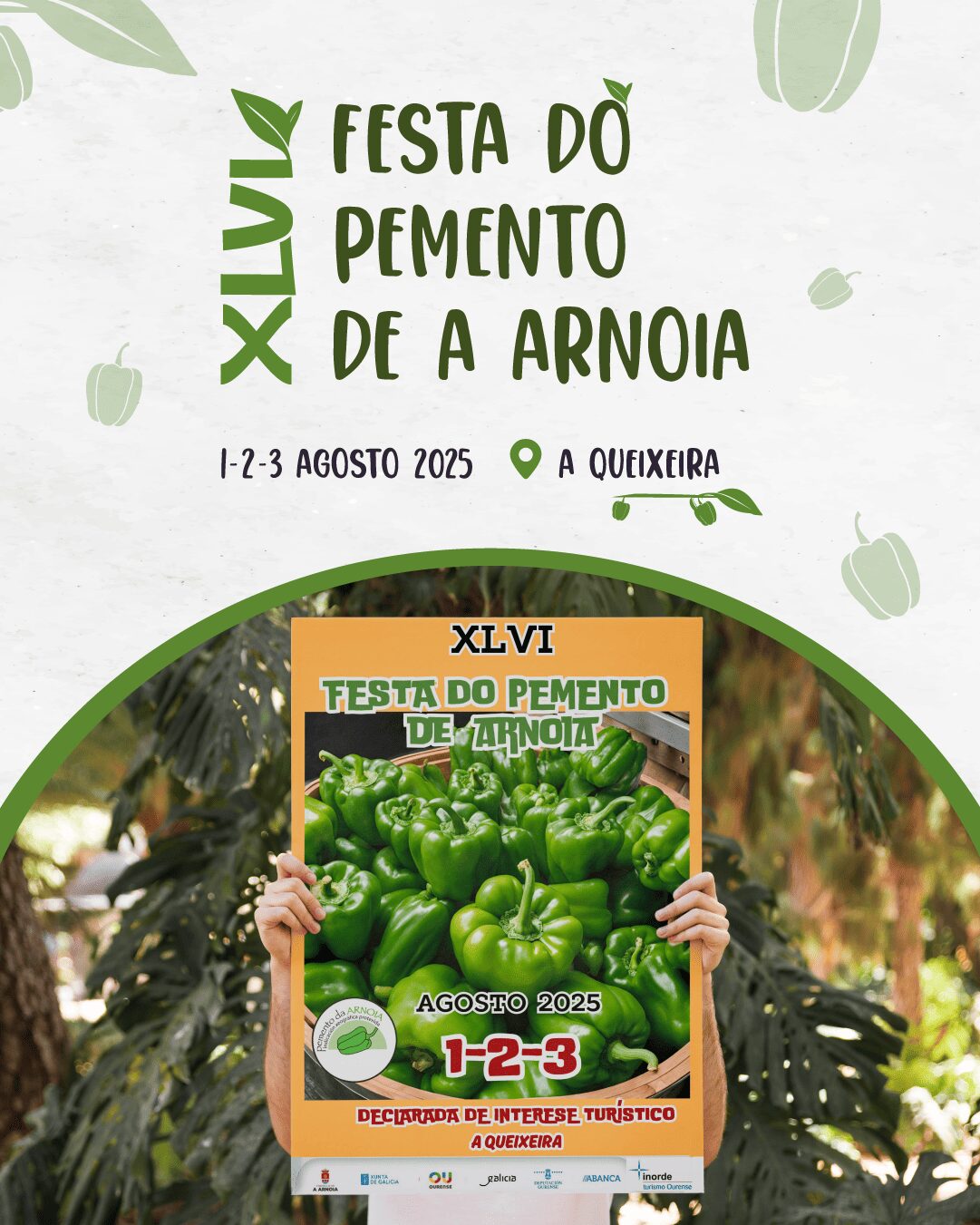 Cartel vertical Festa do pemento de A Arnoia